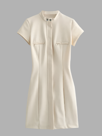 Kombini Minikleid hoher Kragen, Reißverschluss
