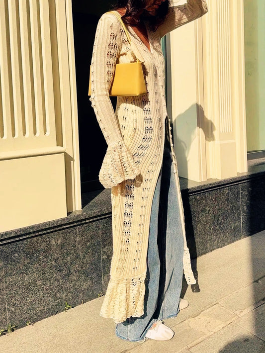 Lange Strickjacke