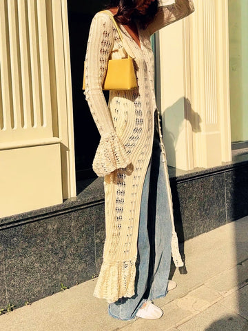 Lange Strickjacke