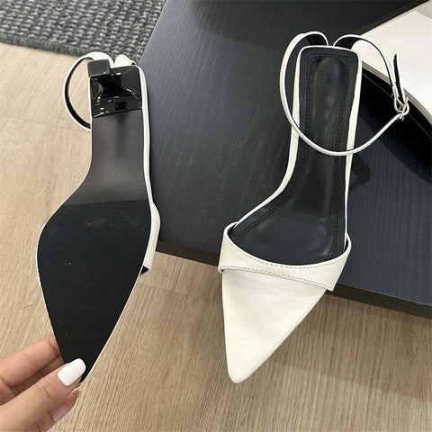 Womanly Heels Bequeme & elegante Sandalen 2025, Low Heels Spitz Slingback Casual Party