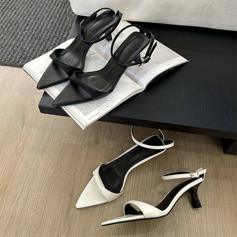 Womanly Heels Bequeme & elegante Sandalen 2025, Low Heels Spitz Slingback Casual Party
