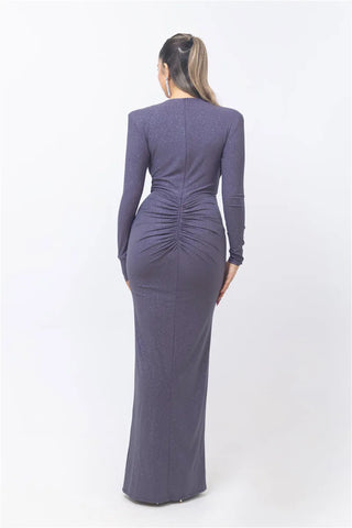 Glitzer Kleid mit Tiefem V-ausschnitt
