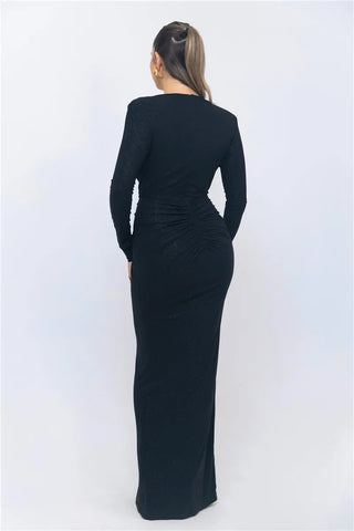 Glitzer Kleid mit Tiefem V-ausschnitt
