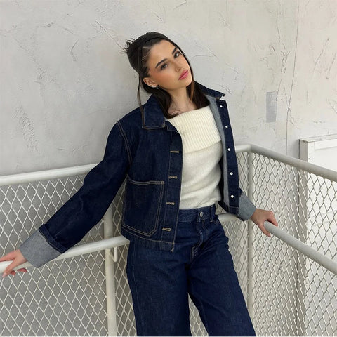 Trendy Denim Rock Set Casual