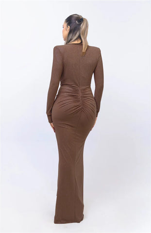 Glitzer Kleid mit Tiefem V-ausschnitt