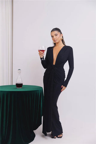Glitzer Kleid mit Tiefem V-ausschnitt