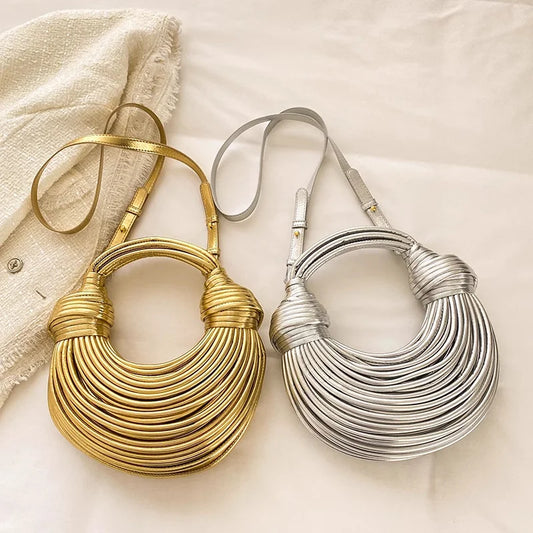 Handtaschen Gold-Luxus-Designer handgewebte Seil