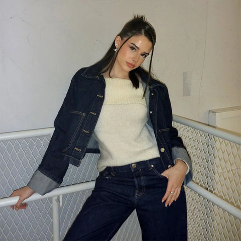 Trendy Denim Rock Set Casual