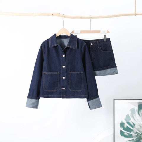 Trendy Denim Rock Set Casual